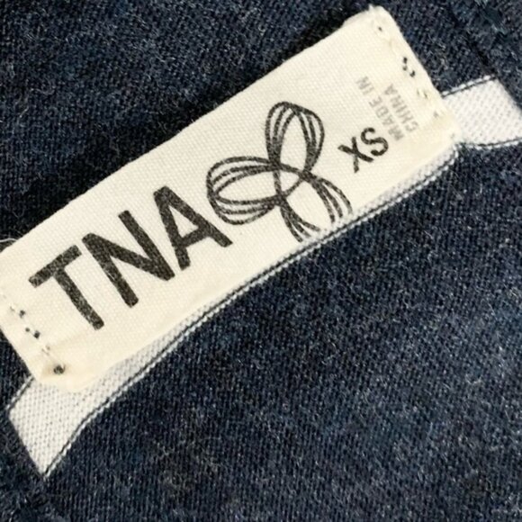 Aritzia TNA Striped Romper Playsuit Navy Blue Sleeveless Racerback Size XS - Picture 9 of 12